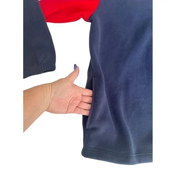 NFL Team Apparel Reebok Men's Sz XL Blue Patriots Fleece Pullover Jacket - Picture 7 of 8